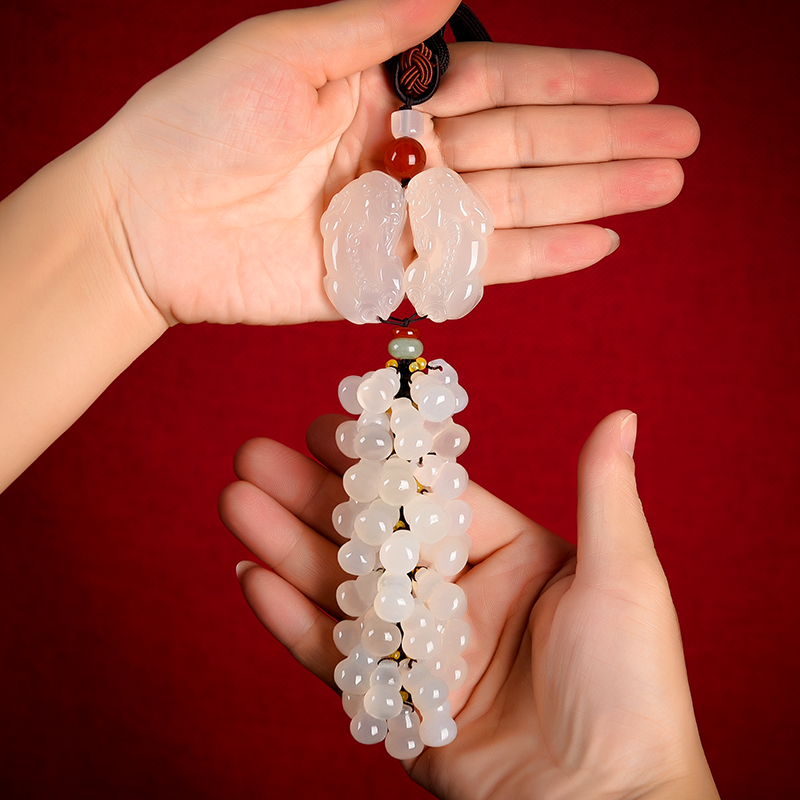 玉貔貅招财汽车挂件车子内大气车载吊坠男后视镜挂饰品女平安