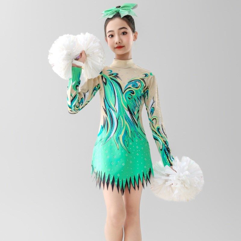 儿童艺术体操服装女竞技艺术比赛服专业啦啦队比赛服健美操比赛服