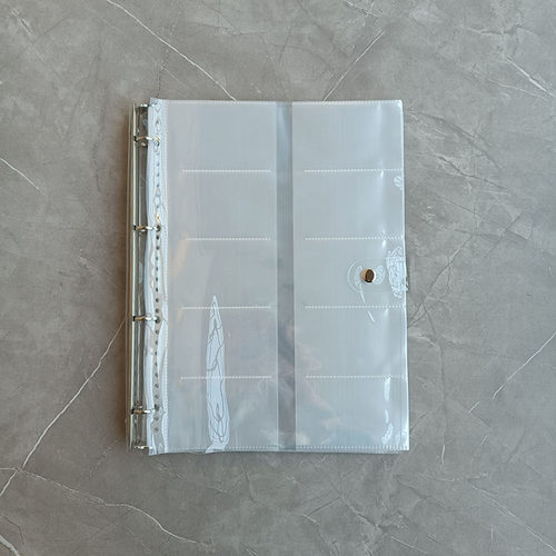 10格卡册活页式名片收纳册正反可放 软PVC外壳A4四孔活页