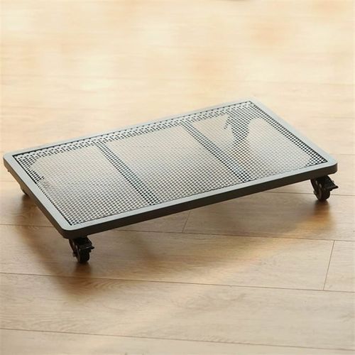 办公室桌下长方形移动主机箱托架铁艺带轮家用主机箱底座增高架子