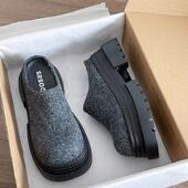 品牌2025春秋季 勃肯包头半拖鞋 女外穿厚底增高矮个子懒人穆勒乐福