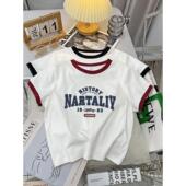 t恤女夏2025新款 修身 显瘦圆领设计感小众短袖 纯棉短款 打底体恤衫