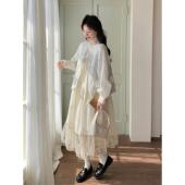 法式 度假风超仙初恋连衣裙套装 新中式 印花马甲两件套女春2025新款