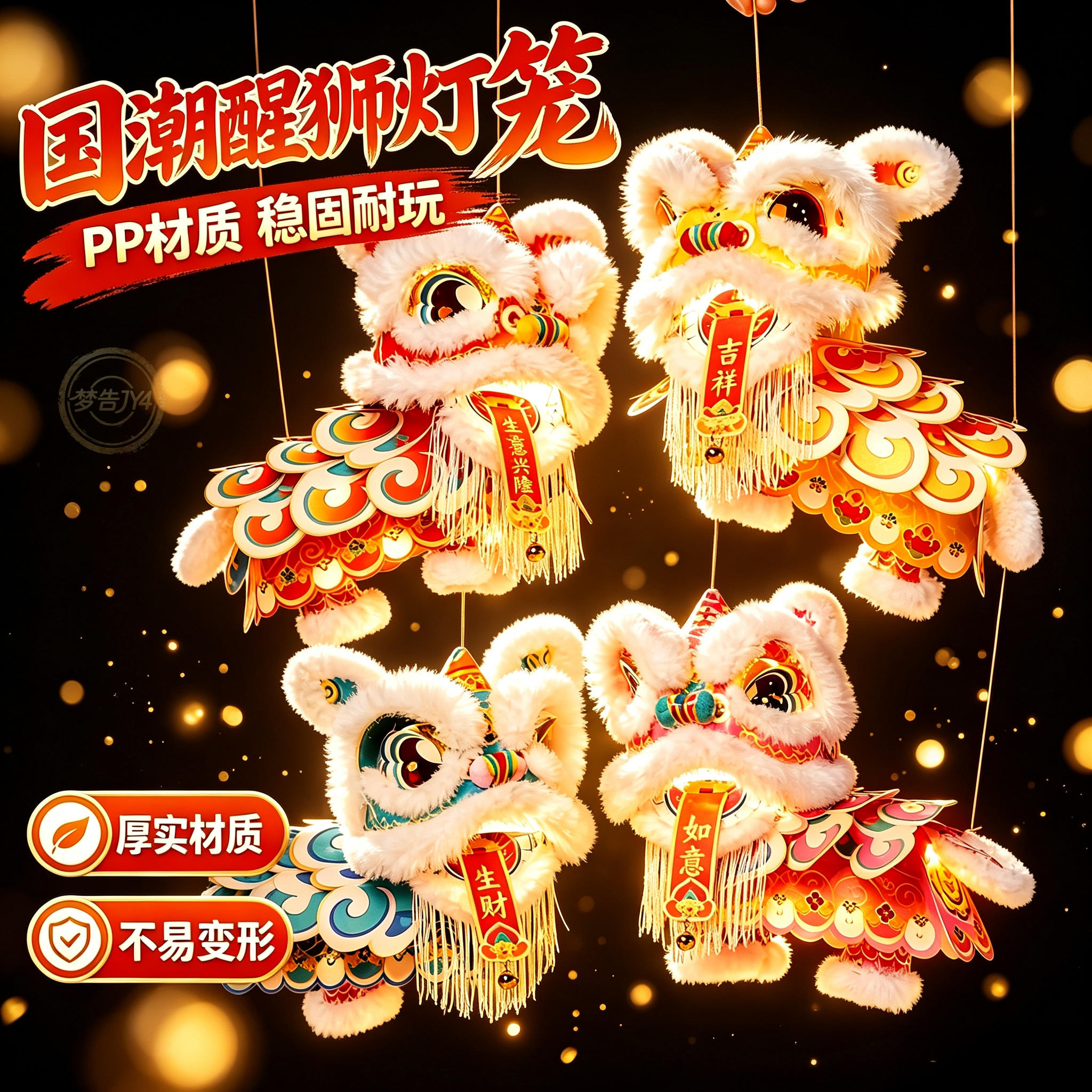中秋国潮醒狮儿童手工花灯