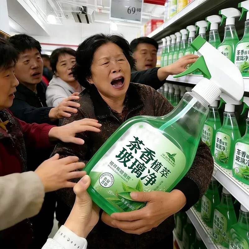 茶香玻璃清洁剂家用擦玻璃柜台镜子窗户浴室除垢清洗剂强力去污