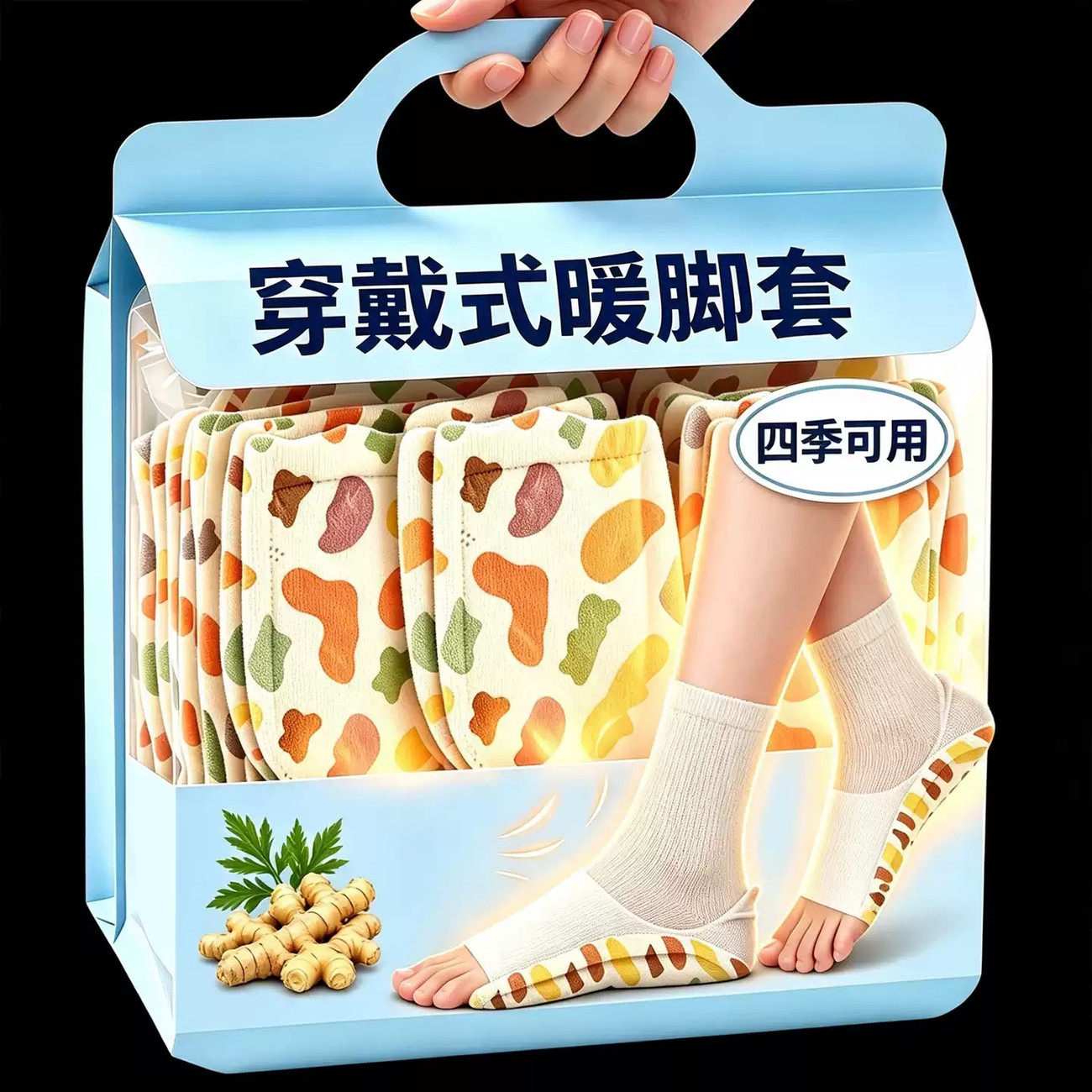 发热脚套穿戴式脚套发热鞋垫袜子冬季热敷暖脚神器暖足贴暖宝宝贴