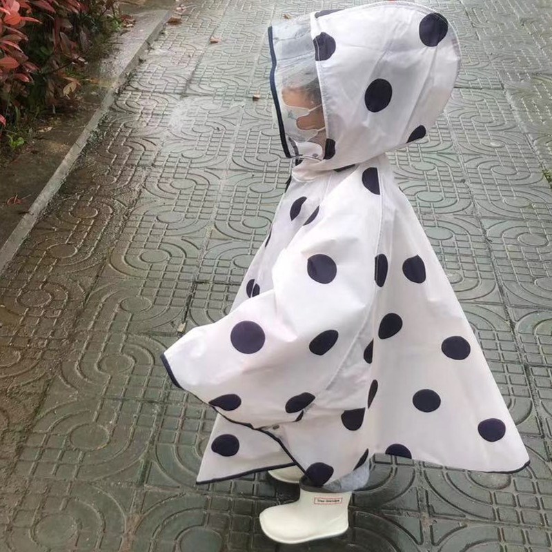 儿童防水斗篷式雨衣小孩男女童宝宝透气幼儿园上学亲子雨披成人女