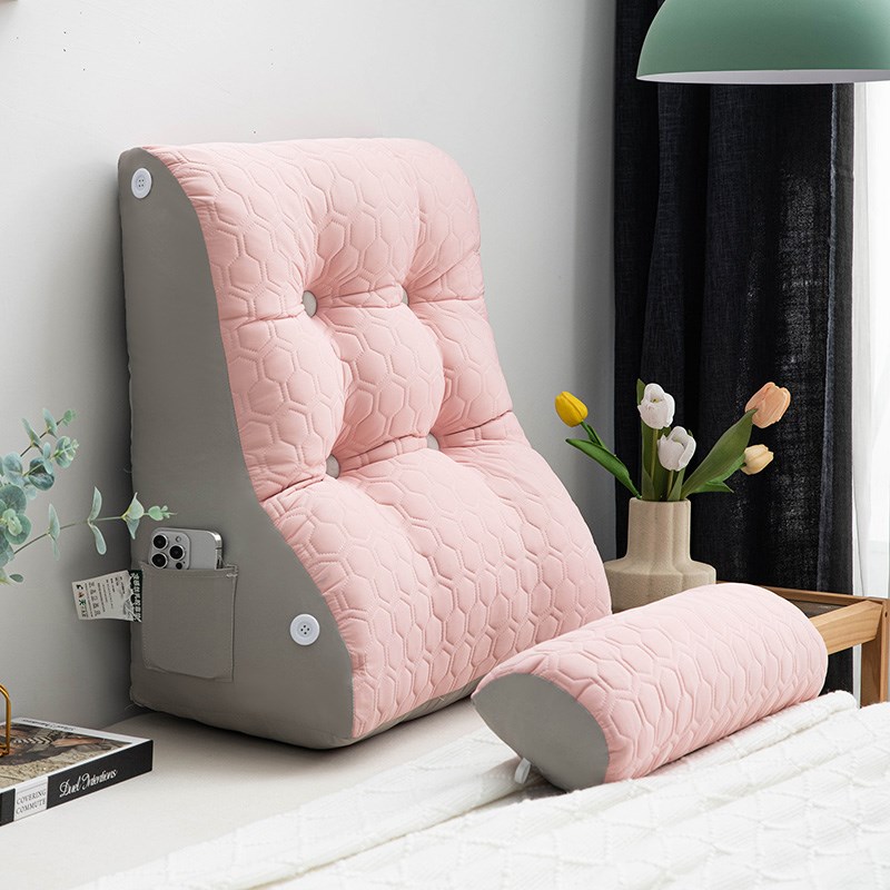 凉感丝乳胶床头靠垫护腰孕妇腰枕床上看书靠枕玩手机大靠背可拆洗