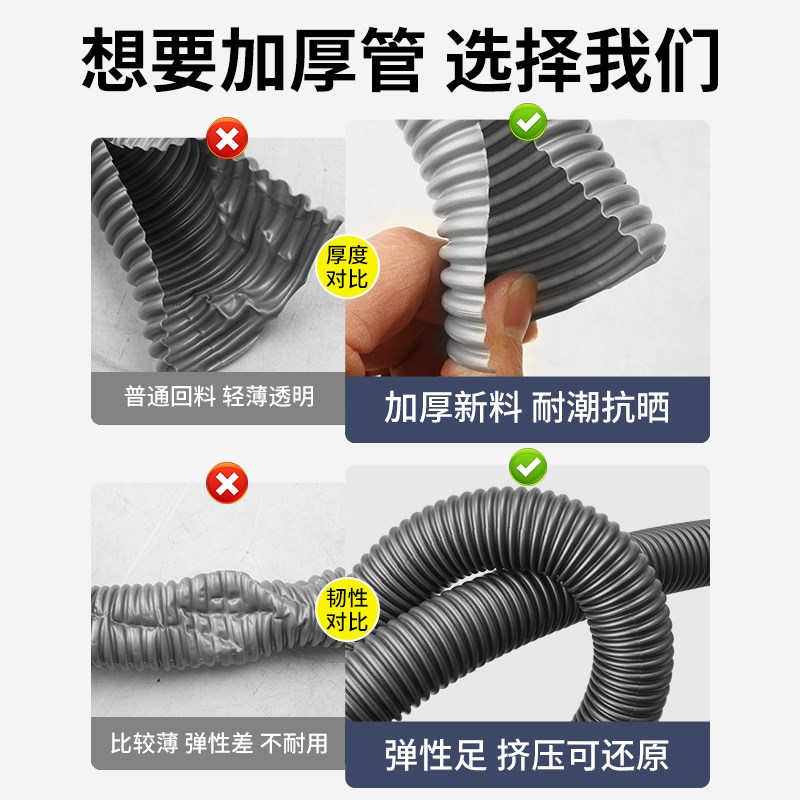 加厚防爆洗衣机排水管洗衣机下水管排水管软管洗衣机延长管