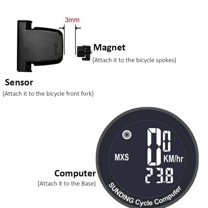 无线码表无线骑行装备码表公路山地车骑行配件中文夜光防水速度计