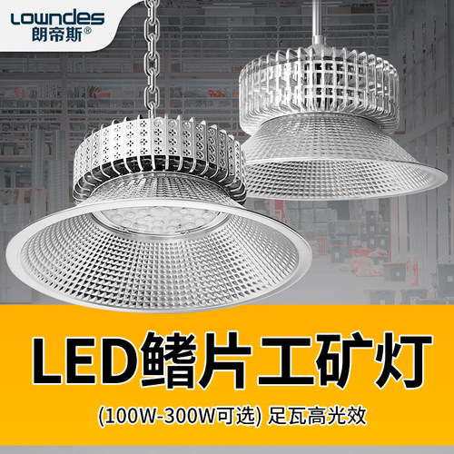 LED工矿灯工厂房仓库车间球场室内照明吊灯天棚灯罩超亮100瓦200w