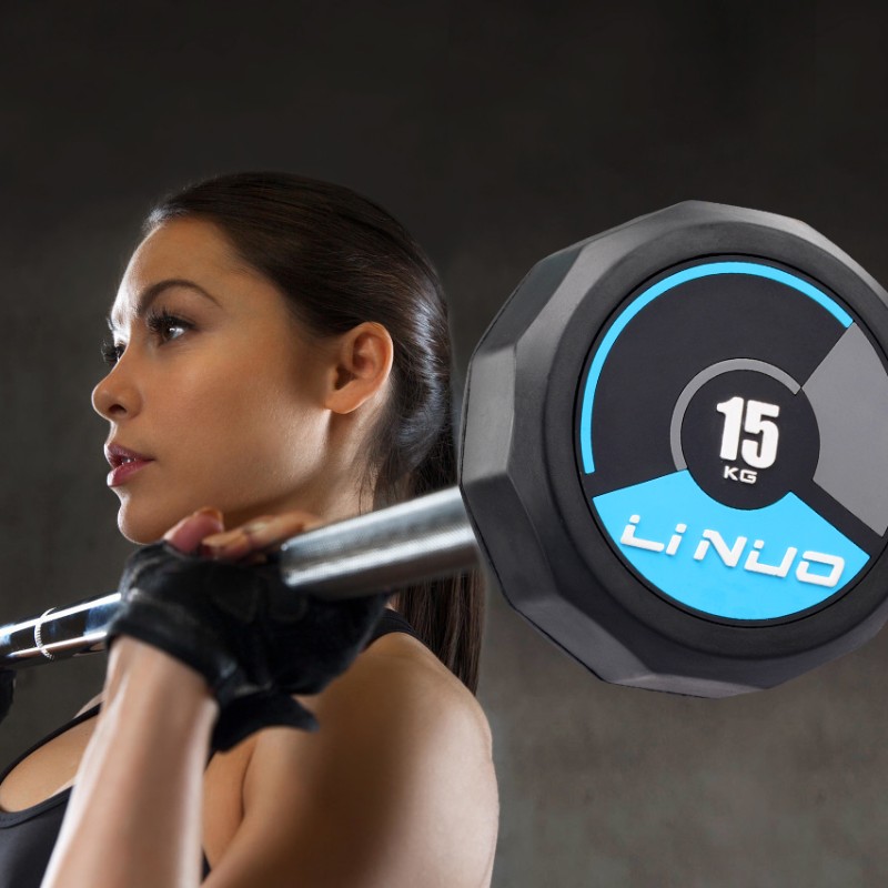 固定杠铃健身房男士健身商用举重杠铃架家用深蹲曲杆包胶杠铃套装