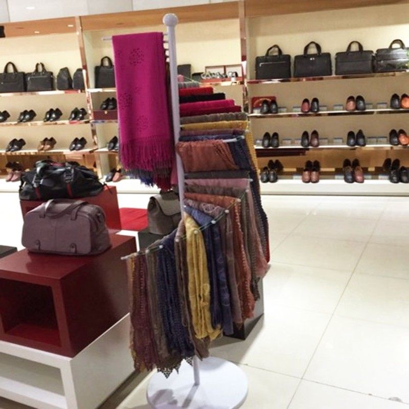 铁艺丝巾围巾架落地多层围脖展y示架服装店披肩收纳架浴巾毛巾挂