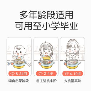 皇宠宝宝成长餐盘分格盘婴儿吸盘式注水保温辅食碗不锈钢儿童餐具