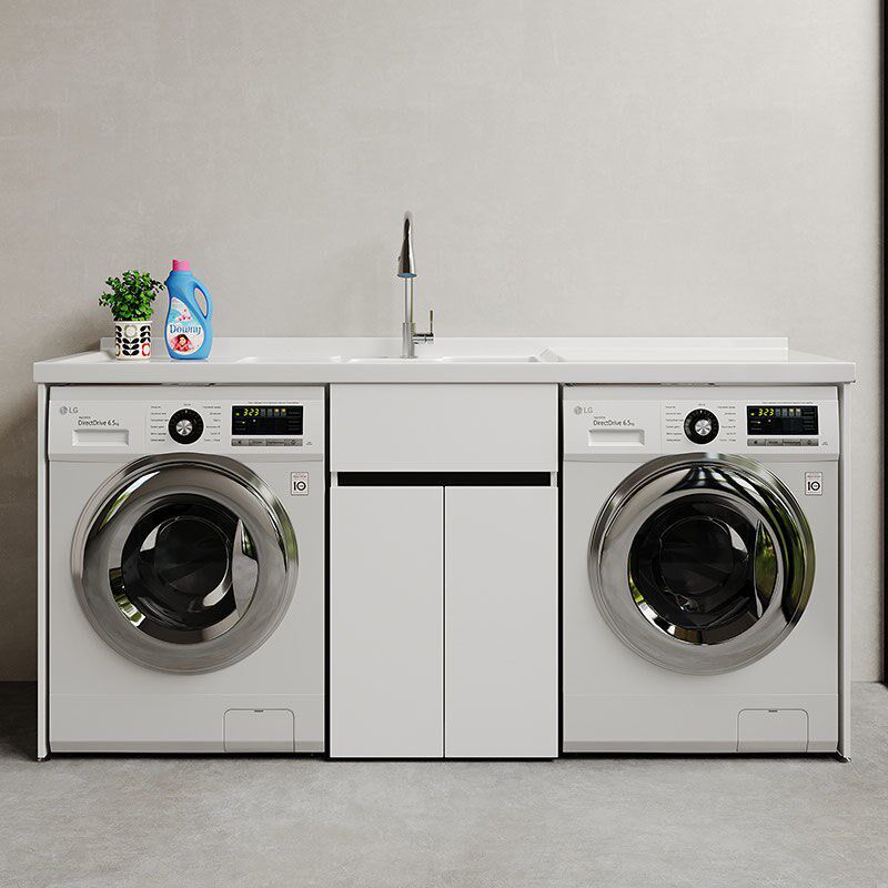蜂窝铝洗衣机柜阳台双洗衣机柜组合搓板一体洗烘套装滚筒伴侣定制