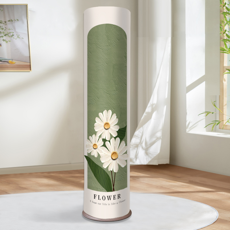 开机不取圆柜机空调罩布艺印花全包空调套立式圆柱型3P柜机防尘罩