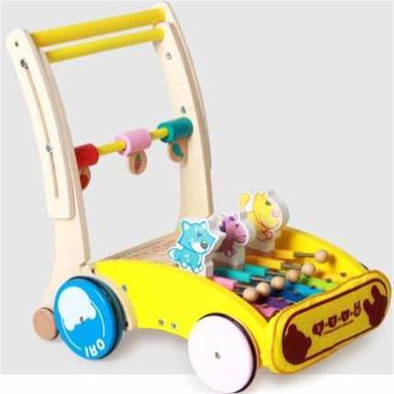 音乐升降安全防滑儿童学步车手推车可多功能玩具车防翘木制助步