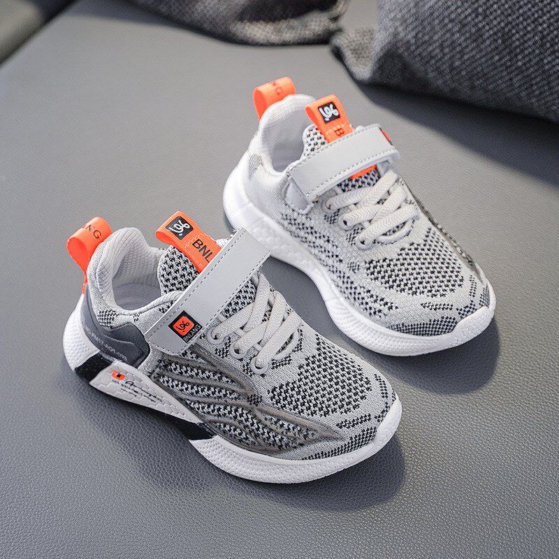 儿童鞋子春秋季新款男童网面运动鞋透气软底防滑小男孩飞织跑步鞋