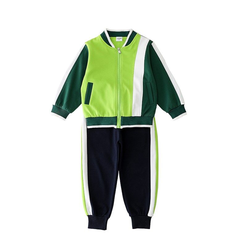 小学生校服套装儿童春秋装绿色棒球服四件套幼儿园园服夏季运动装
