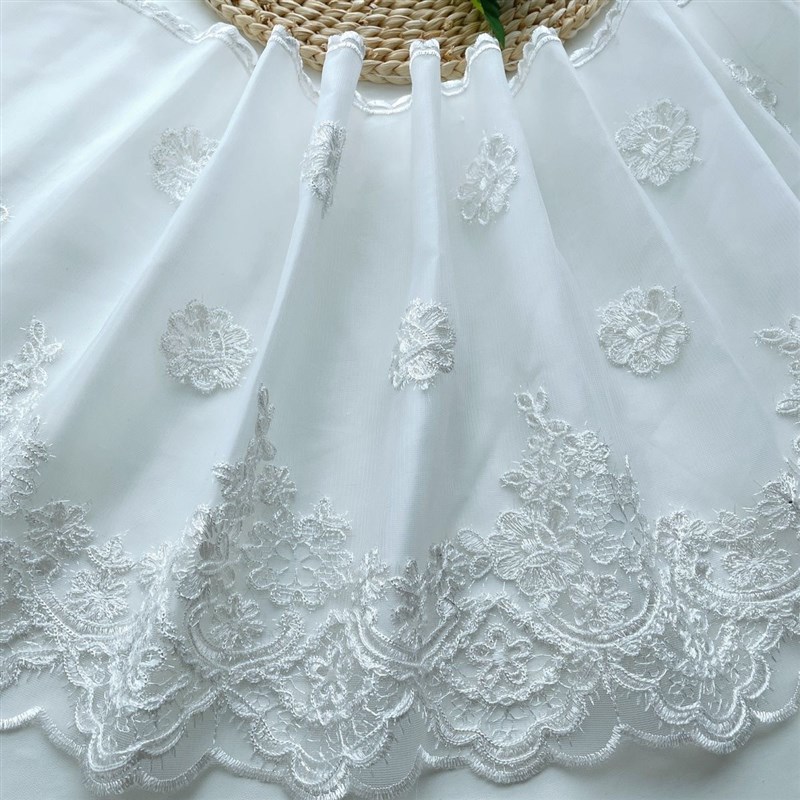 欧式窗帘帘头拼接自粘网纱绣花衬布宽30厘米沙发围床客厅阳台半透