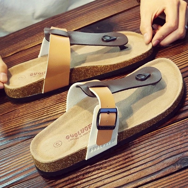 夏季软木拖鞋防滑人字拖鞋男女夹脚情侣沙滩大码平跟凉拖鞋韩版潮