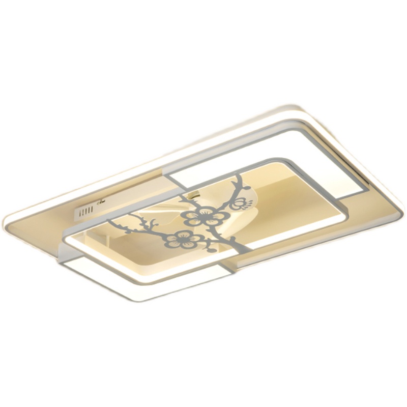 新款静音吸顶风扇灯现代简约家用客厅餐厅卧室吊扇灯超薄一体吊灯