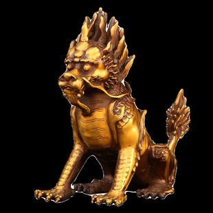 纯铜獬豸摆件一对律师法官办公室桌面摆放法兽瑞兽獬廌正义神兽