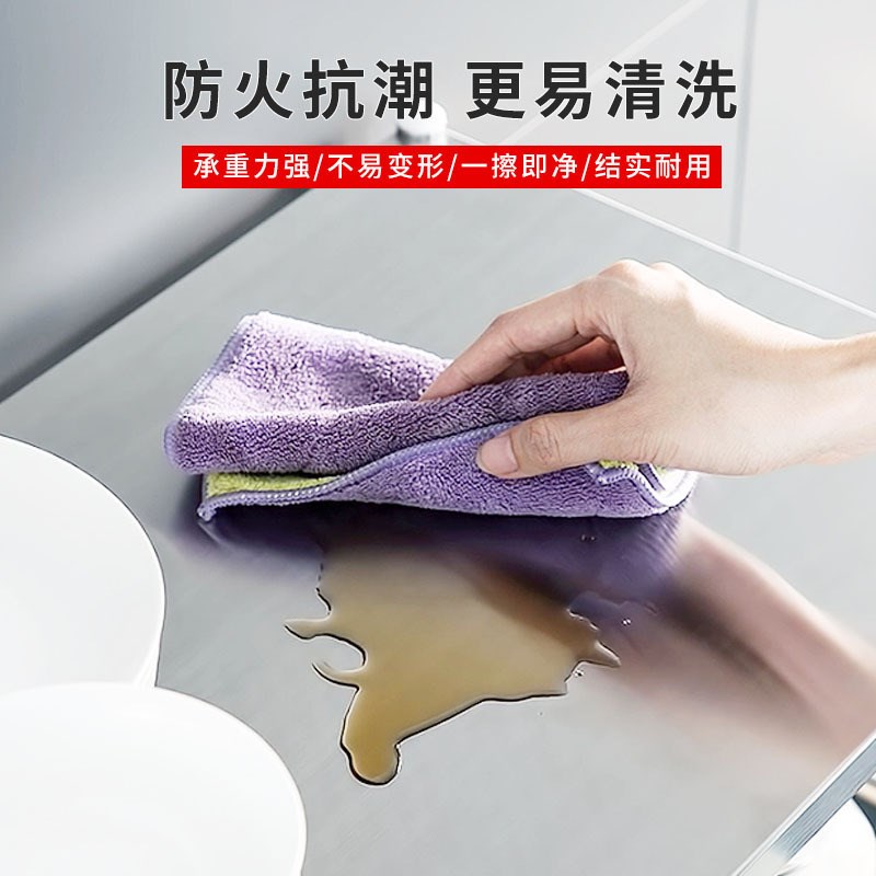 厨房操作a台酒店商用双层工作台打包台拆装款圆管加板不锈钢工作