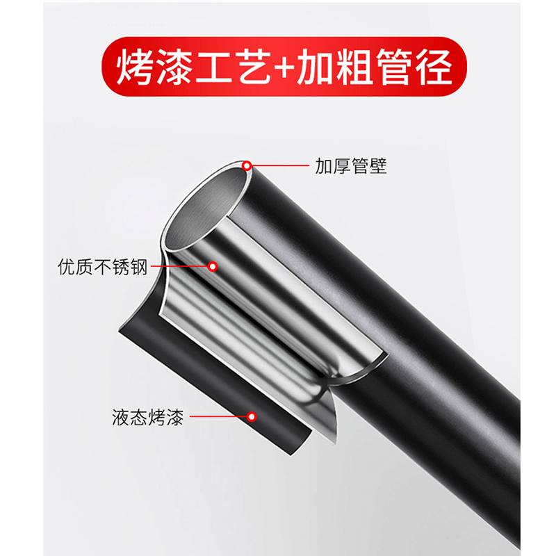 单独U型杆子免打孔伸缩浴帘杆方形晾衣杆支撑杆卫生间隔断浴室