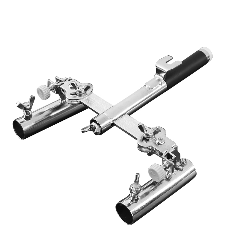 新款鱼竿支架不锈钢万向双炮台架双竿架杆无极定位炮台座钓箱配件