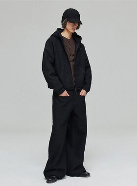 Simple Project 摇粒绒长毛撞色拼接可调节防寒护耳帽