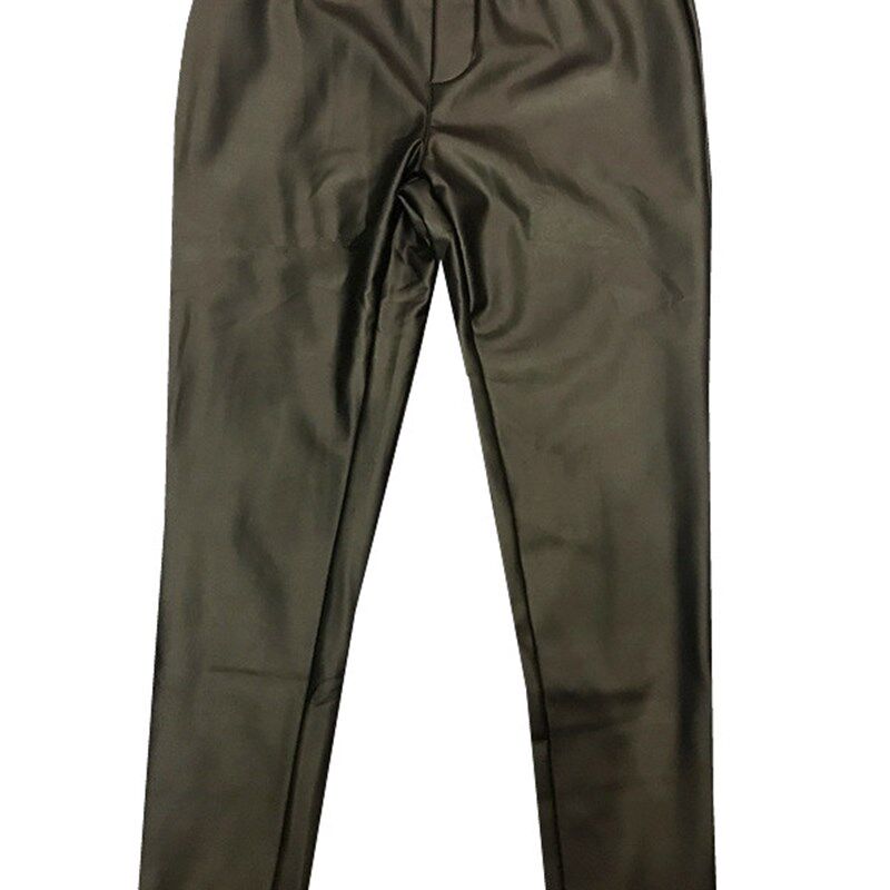 加绒加厚秋冬韩版男式紧身打底皮裤潮男pu皮打底裤内穿小脚保暖裤