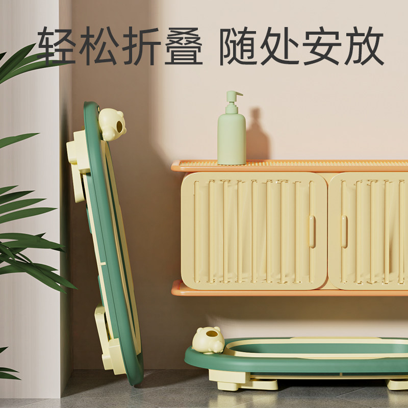 婴儿洗澡盆大号可折叠宝宝浴盆家用小孩坐躺幼儿新生儿童用品浴池