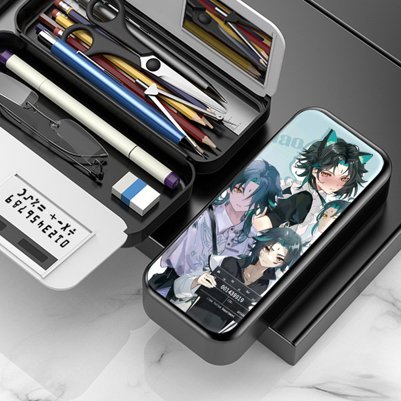 原神魈文具盒男生帅气多功能铅笔男孩女儿童卡通笔袋中小学生简约