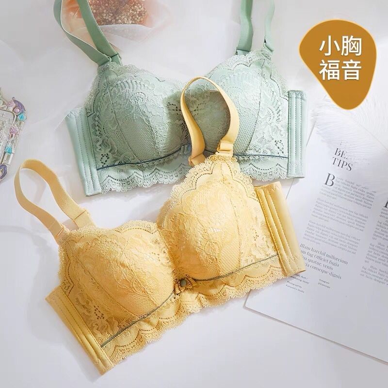 无钢圈超厚6CM聚拢文胸调整型加厚内衣女平胸A小胸罩专用无磁显大