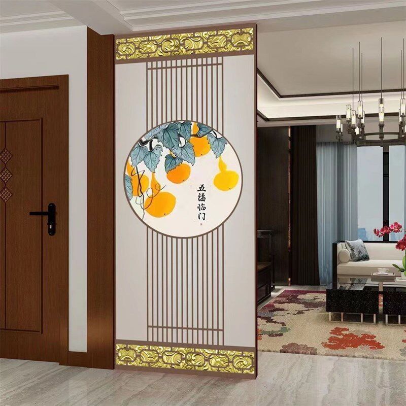 新中式定制屏风隔断座屏现代餐厅客厅入户家用办公室双面顶天立地
