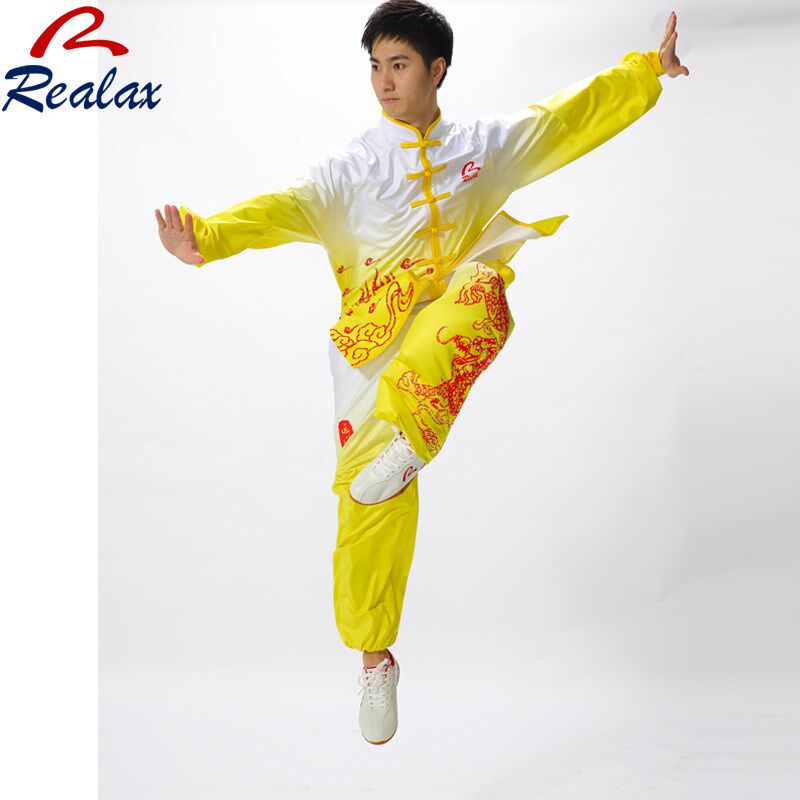 运丰男武术练功服女牛奶丝太极服镶钻龙款运丰气功太极表演服