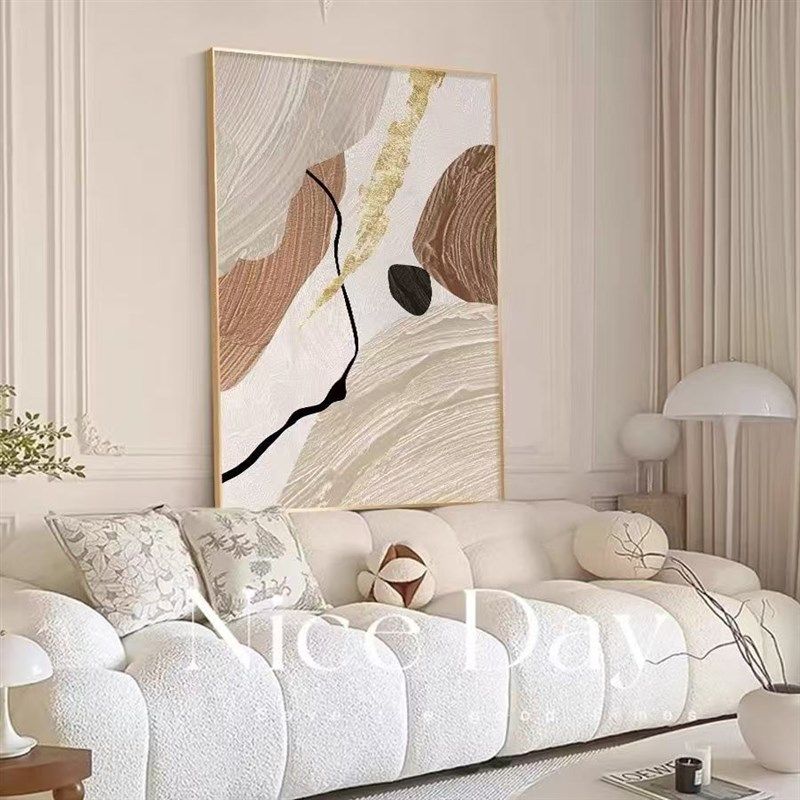 黑白抽象客厅装饰画高级感现代极简沙发背景墙挂画玄关入户壁画,家居饰品,现代装饰画,淘宝优惠券,粉丝福利购,淘宝优惠卷