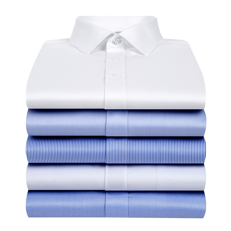 DP成衣免烫衬衫男士长袖纯色抗皱白衬衣职业商务装工作服