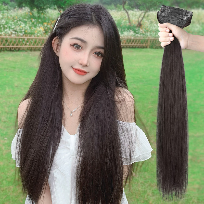 假发片三片式假发女长发头顶增发量蓬松发片短发直发接发贴片隐形