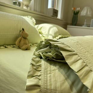 奶油少女心床盖款夏被水洗纱单双人夏凉被四件套薄被子加大空调被