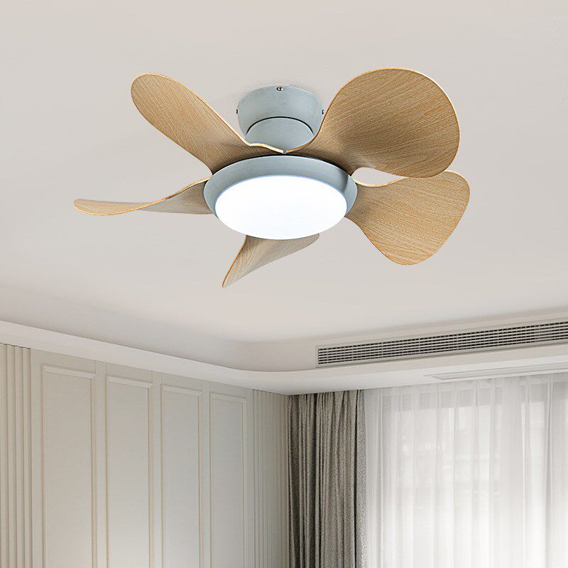 原木风超薄变频遥控一体吊扇灯客厅餐厅卧室吸顶电风扇灯家居装饰