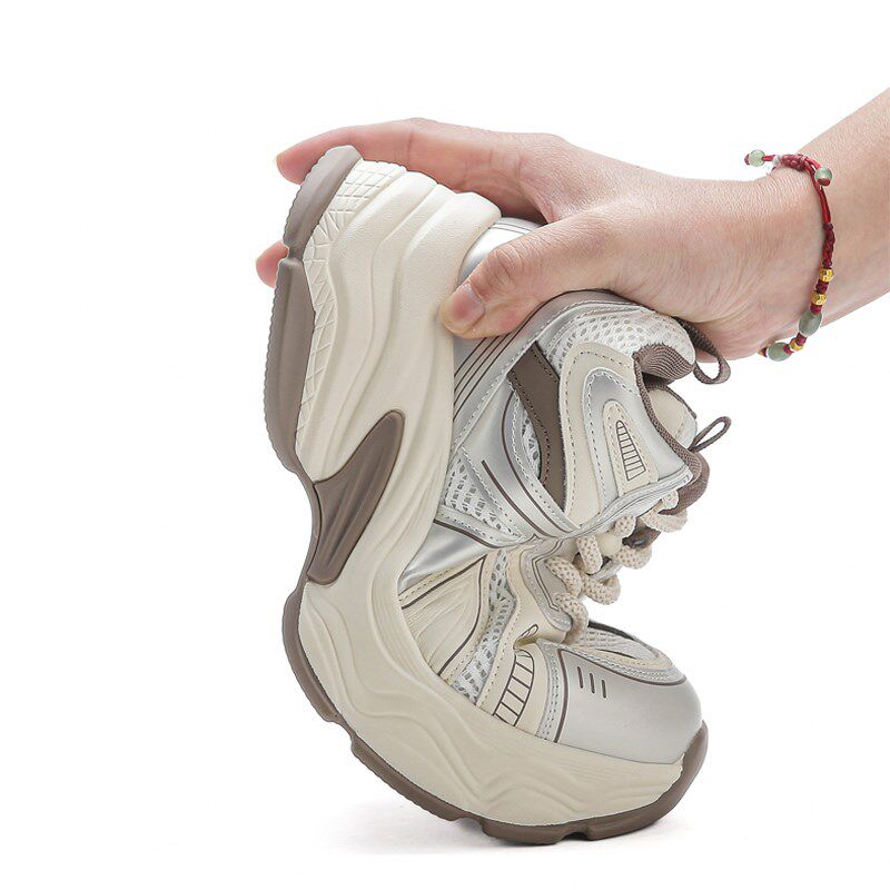 老爹鞋女款2025新款春夏爆款内增高女鞋网面透气厚底休闲运动鞋子