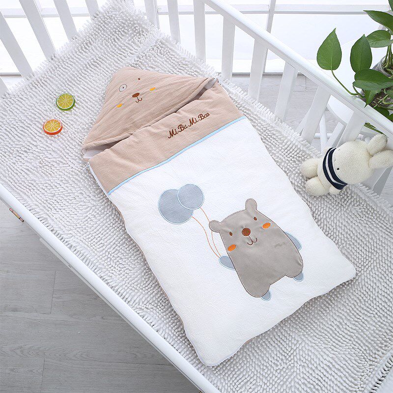 2025春季新款婴儿睡袋卡通彩棉信封式新生儿睡袋水洗棉防踢被
