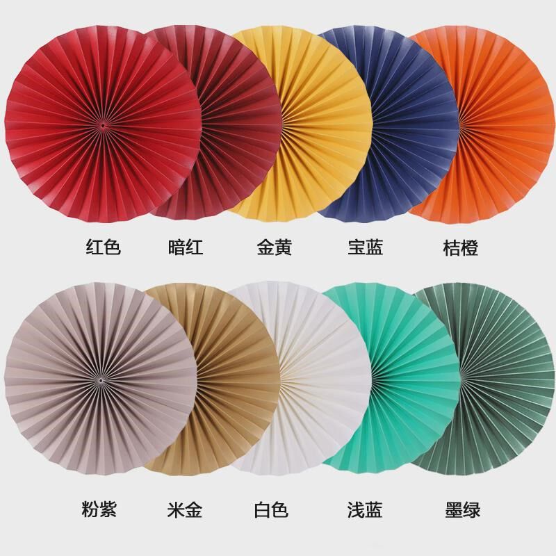 折扇中国风墙饰半圆形红色墙上装饰扇子扇纸扇花会场橱窗展示新款