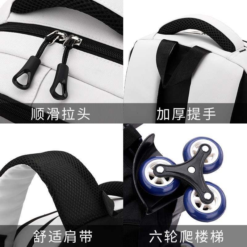 手拉背囊拉杆可背可拖拉旅游行李箱包袋带滑轮子双肩背包超轻书包
