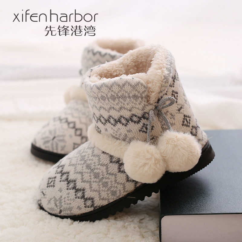 冬季棉拖鞋女保暖室内q包跟月子鞋软底可外穿厚底可爱秋冬居家拖