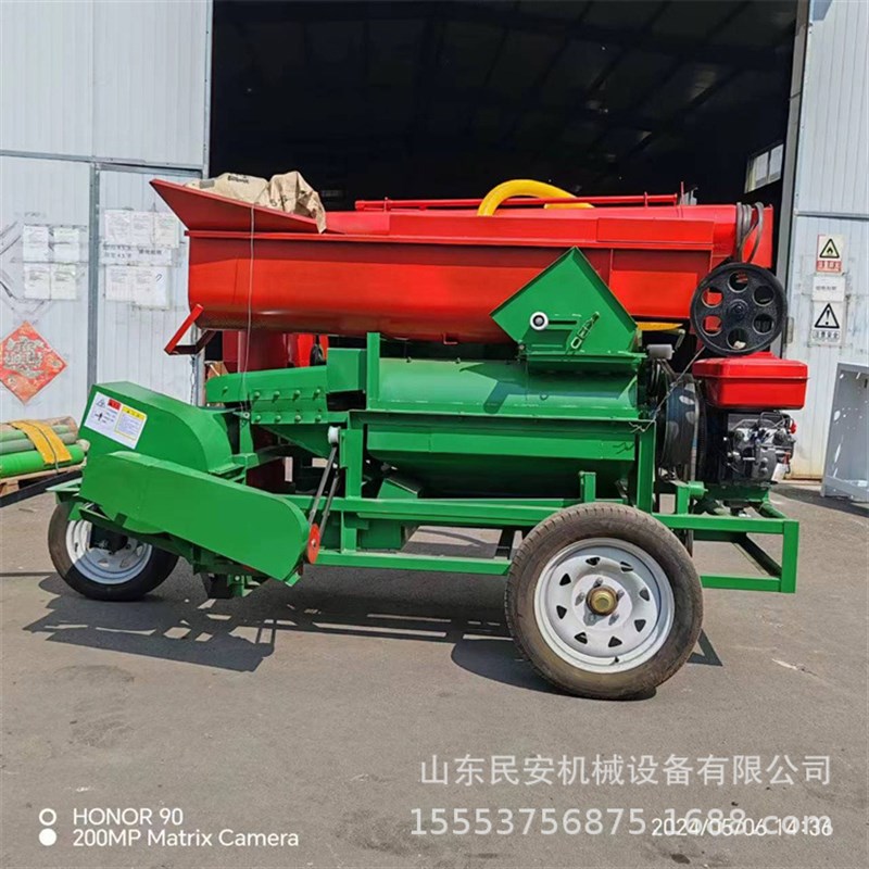 双滚筒大型玉米脱粒机 铲车上料苞米打粒机 牵引式打玉米粒机