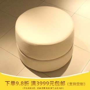 时尚圆形假式双层沙发q脚踏订制 会展中心接待区软包踏麻布坐踏