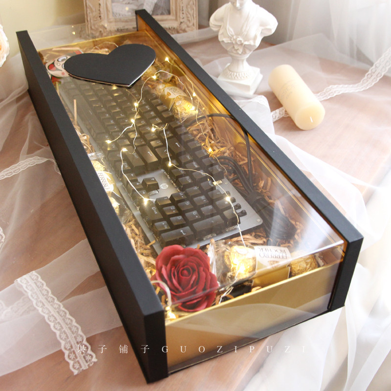 长方形亚克力透明送结婚礼品盒加长大号精美礼物盒高端红酒包装盒